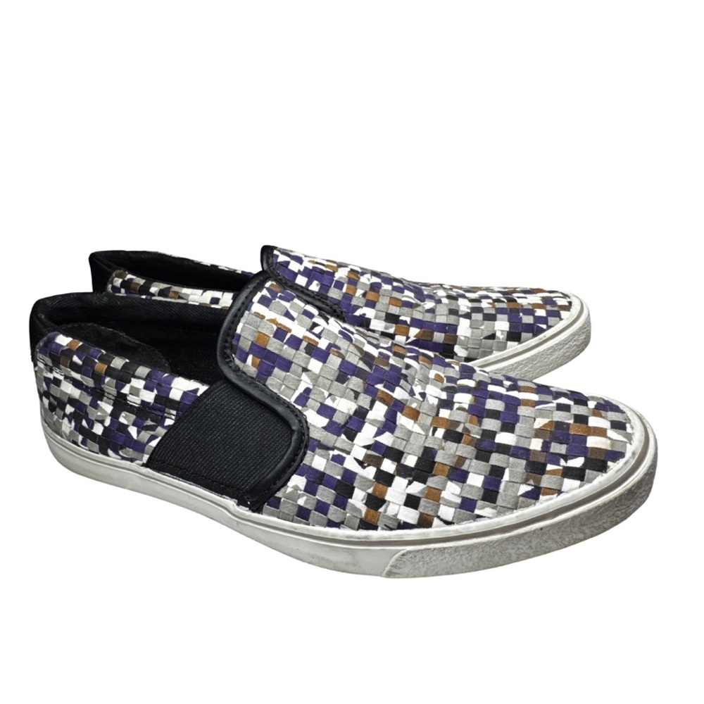 Clarks Gosling Step Loafers multicolored slip-on shoe woven textile design 8.5